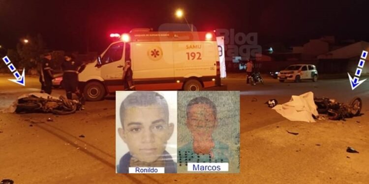 LEM-BA: Colisão frontal entre duas motos deixa dois jovens mortos no bairro Luar do Cerrado