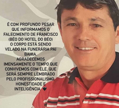 Luto em Guanambi, morre ‘’Beo do hotel’’.