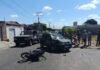 Acidente em Palmas de Monte Alto: adolescente fica ferido após bater moto em carro na Praça do Bonfim